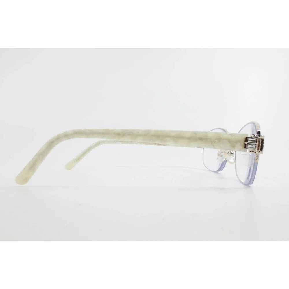 SP 4006 YG Silver White Marble Semi Rimless Eyeglass Frames 54-18-135